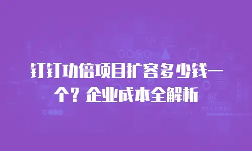 钉钉功倍项目扩容多少钱一个？企业成本全解析
