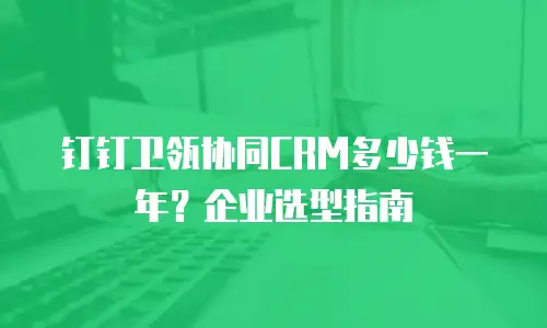 钉钉卫瓴协同CRM多少钱一年？企业选型指南