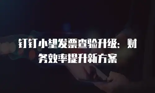 钉钉小望发票查验升级：财务效率提升新方案