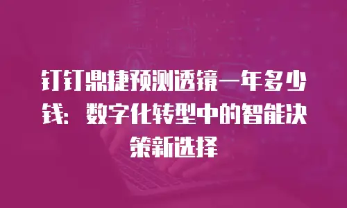 钉钉鼎捷预测透镜一年多少钱：数字化转型中的智能决策新选择