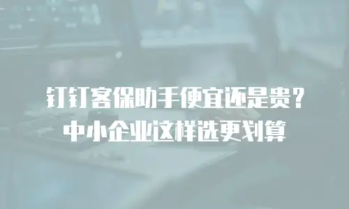 钉钉客保助手便宜还是贵？中小企业这样选更划算