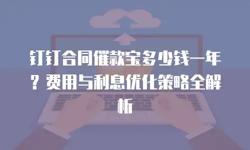 钉钉合同催款宝多少钱一年？费用与利息优化策略全解析