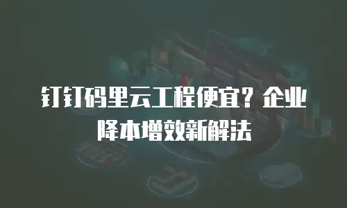 钉钉码里云工程便宜？企业降本增效新解法