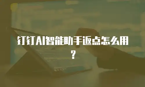 钉钉AI智能助手返点怎么用？