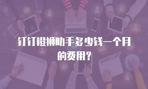 钉钉橙狮助手多少钱一个月的费用？