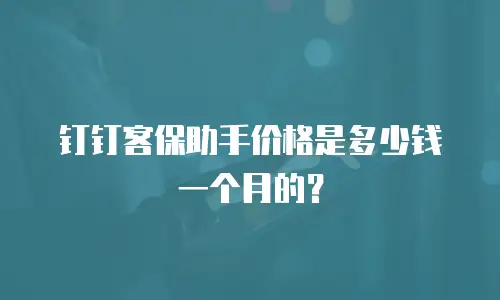 钉钉客保助手价格是多少钱一个月的？