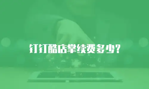 钉钉酷店掌续费多少？