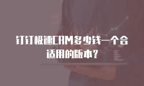 钉钉极速CRM多少钱一个合适用的版本？