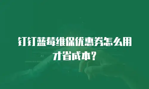 钉钉蓝莓维保优惠券怎么用才省成本？