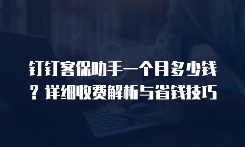 钉钉客保助手一个月多少钱？详细收费解析与省钱技巧