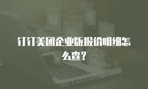 钉钉美团企业版报价明细怎么查？