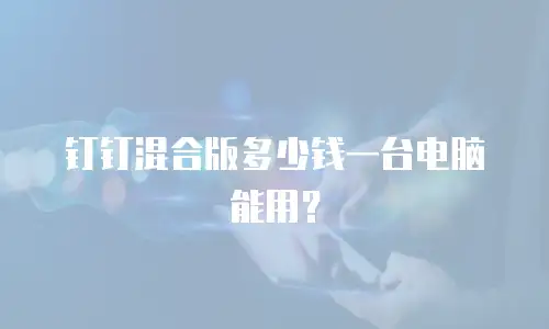 钉钉混合版多少钱一台电脑能用？