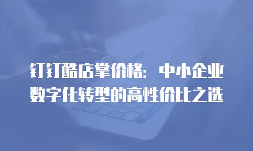 钉钉酷店掌价格：中小企业数字化转型的高性价比之选