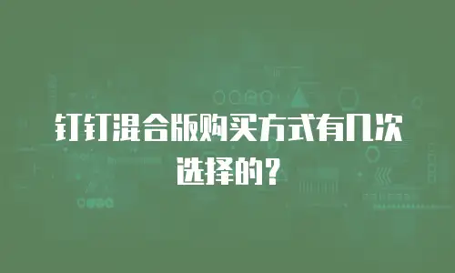 钉钉混合版购买方式有几次选择的？