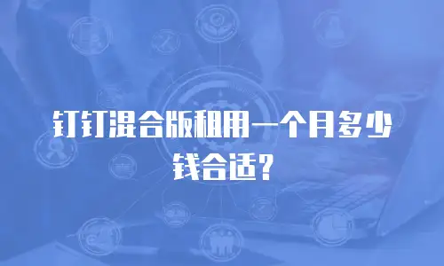钉钉混合版租用一个月多少钱合适？
