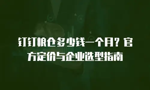 钉钉粮仓多少钱一个月？官方定价与企业选型指南