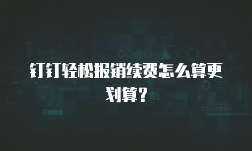 钉钉轻松报销续费怎么算更划算？