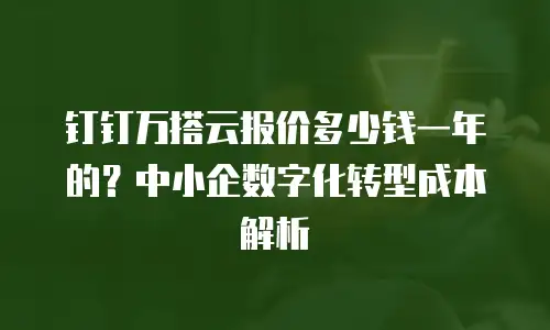 钉钉万搭云报价多少钱一年的？中小企数字化转型成本解析