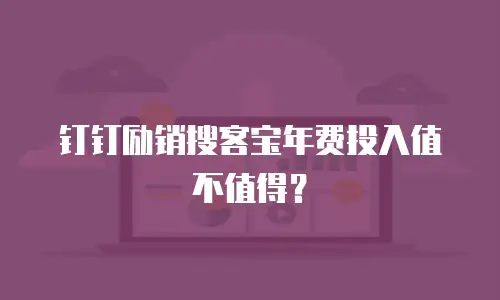 钉钉励销搜客宝年费投入值不值得？