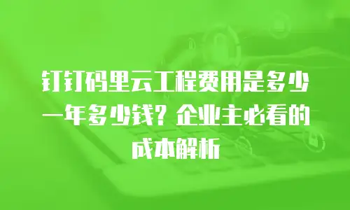 钉钉码里云工程费用是多少一年多少钱？企业主必看的成本解析