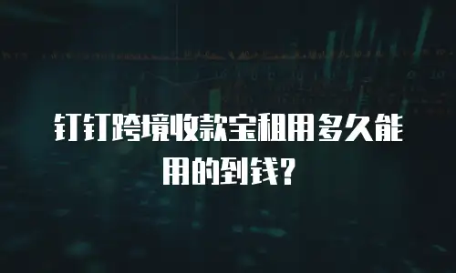 钉钉跨境收款宝租用多久能用的到钱？