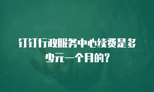 钉钉行政服务中心续费是多少元一个月的？