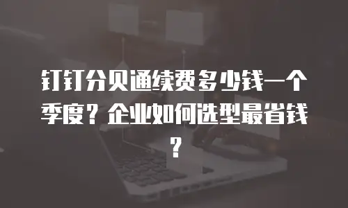 钉钉分贝通续费多少钱一个季度？企业如何选型最省钱？
