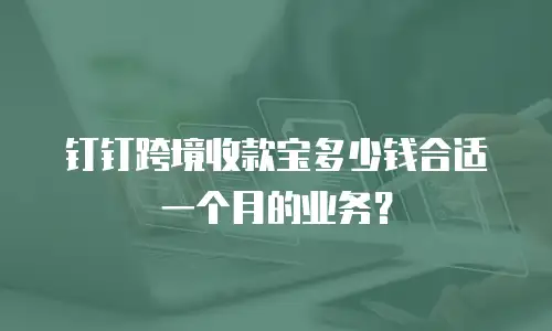 钉钉跨境收款宝多少钱合适一个月的业务？