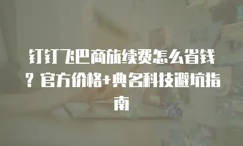 钉钉飞巴商旅续费怎么省钱？官方价格+典名科技避坑指南