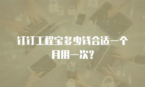 钉钉工程宝多少钱合适一个月用一次？
