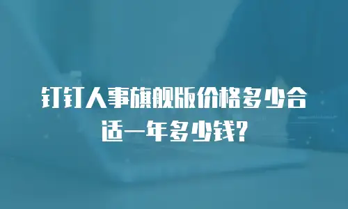 钉钉人事旗舰版价格多少合适一年多少钱？