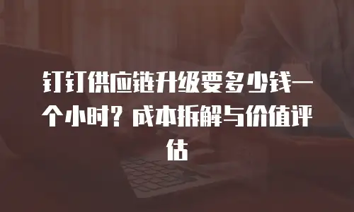 钉钉供应链升级要多少钱一个小时？成本拆解与价值评估