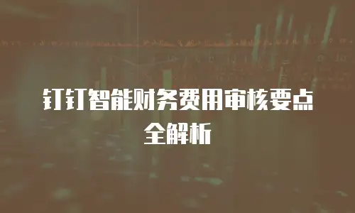 钉钉智能财务费用审核要点全解析
