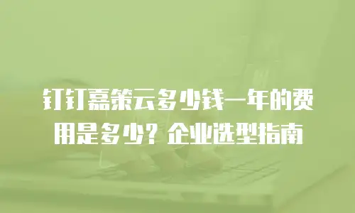 钉钉嘉策云多少钱一年的费用是多少？企业选型指南