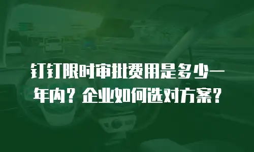 钉钉限时审批费用是多少一年内？企业如何选对方案？