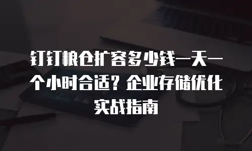 钉钉粮仓扩容多少钱一天一个小时合适？企业存储优化实战指南
