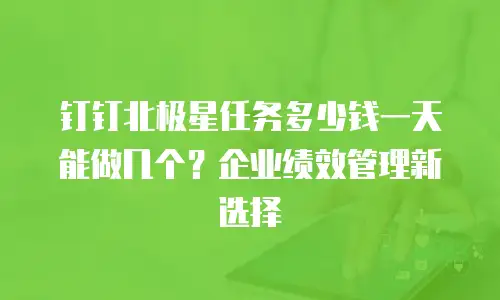 钉钉北极星任务多少钱一天能做几个？企业绩效管理新选择
