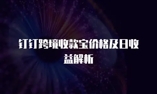 钉钉跨境收款宝价格及日收益解析