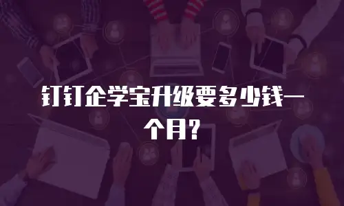 钉钉企学宝升级要多少钱一个月？