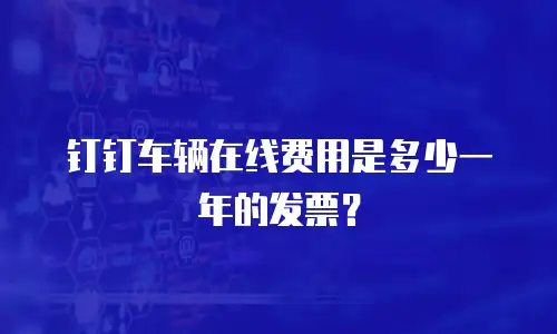 钉钉车辆在线费用是多少一年的发票？