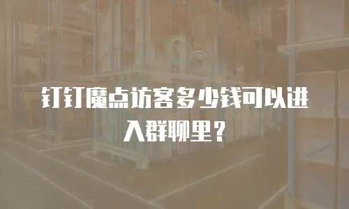 钉钉魔点访客多少钱可以进入群聊里？
