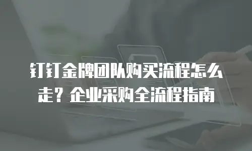 钉钉金牌团队购买流程怎么走？企业采购全流程指南