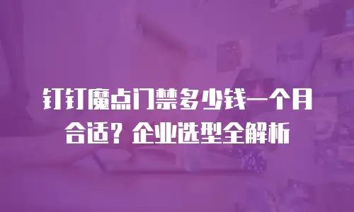 钉钉魔点门禁多少钱一个月合适？企业选型全解析