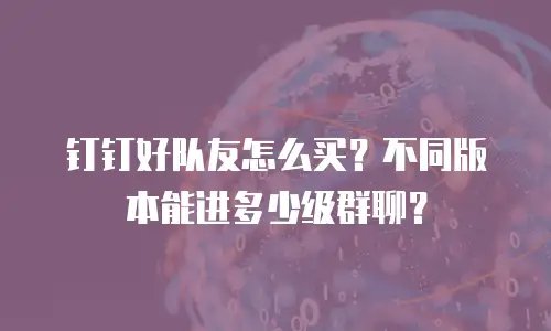 钉钉好队友怎么买？不同版本能进多少级群聊？