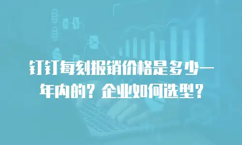 钉钉每刻报销价格是多少一年内的？企业如何选型？