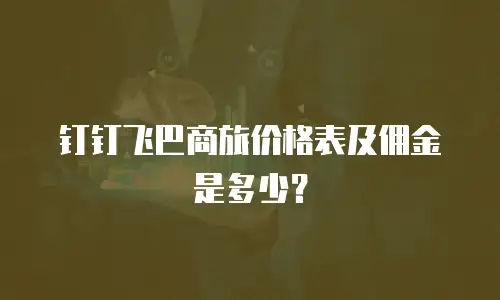 钉钉飞巴商旅价格表及佣金是多少？
