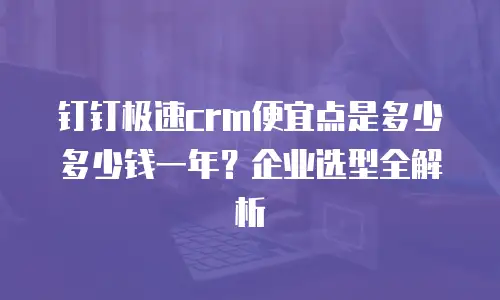 钉钉极速crm便宜点是多少多少钱一年？企业选型全解析