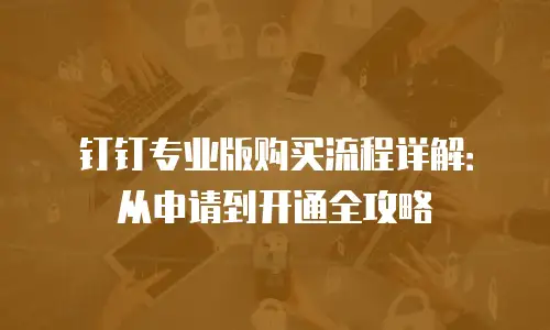 钉钉专业版购买流程详解：从申请到开通全攻略