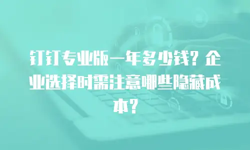 钉钉专业版一年多少钱？企业选择时需注意哪些隐藏成本？