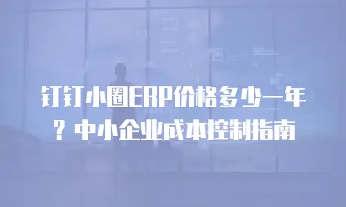 钉钉小圈ERP价格多少一年？中小企业成本控制指南